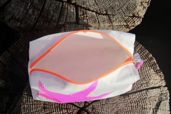 Segeltuch Kosmetiktasche eckig mit Stern in pink